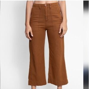 The Great Copper Rust Brown 100% Cotton The General Crop Wide Leg Pants -Size 27